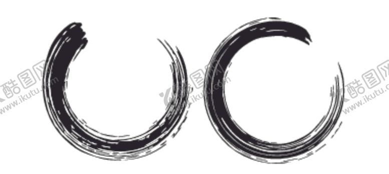 编号：72804309122302361655【酷图网】源文件下载-水墨圆圈笔触笔划中国风毛笔圆环