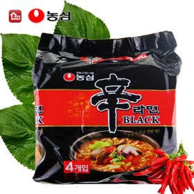 韩国农心辛拉面方便面四连包黑色