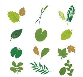 绿色树叶设计矢量素材