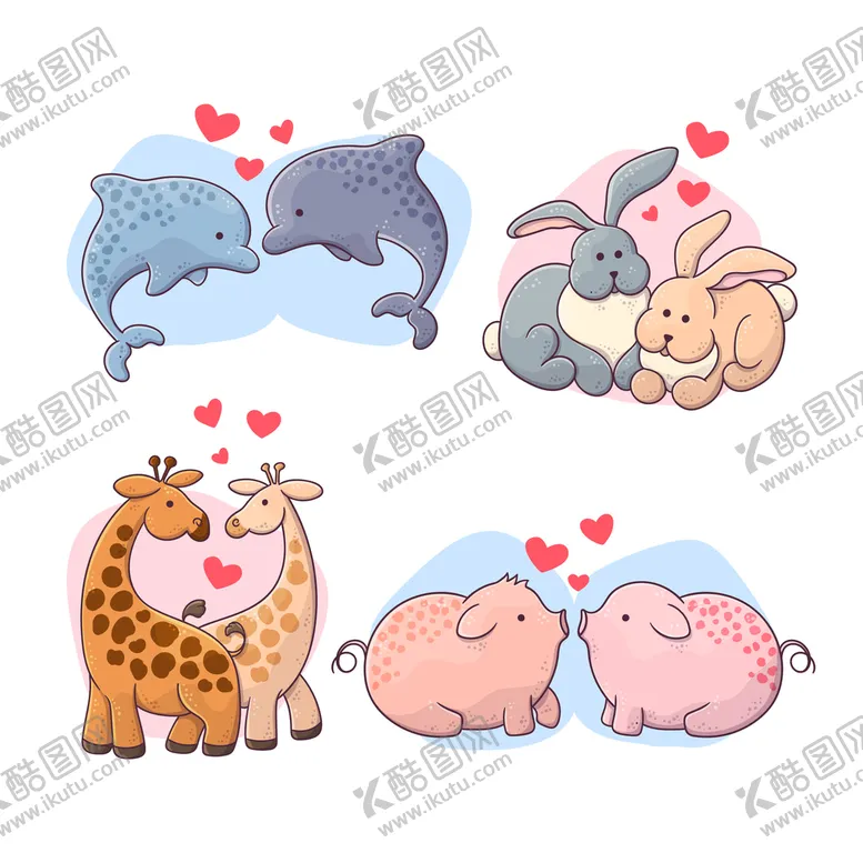 编号：52749609261325508213【酷图网】源文件下载-情人节动物 