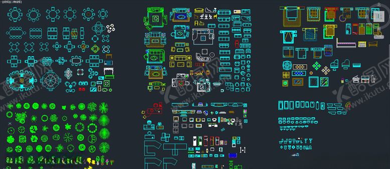 编号：70338209160736418710【酷图网】源文件下载-CAD室内设计家具平面图