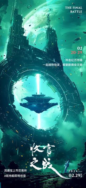 科技感宇宙风收官之战大气海报