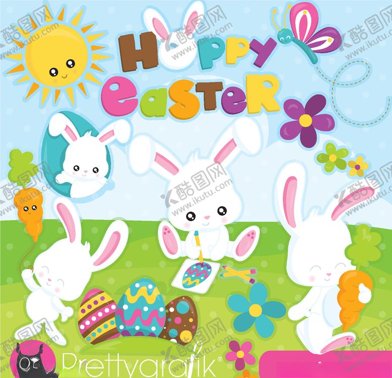 编号：45618310052054047630【酷图网】源文件下载-卡通可爱小白兔素材