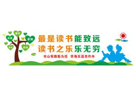 校园文化墙阅览室国学明