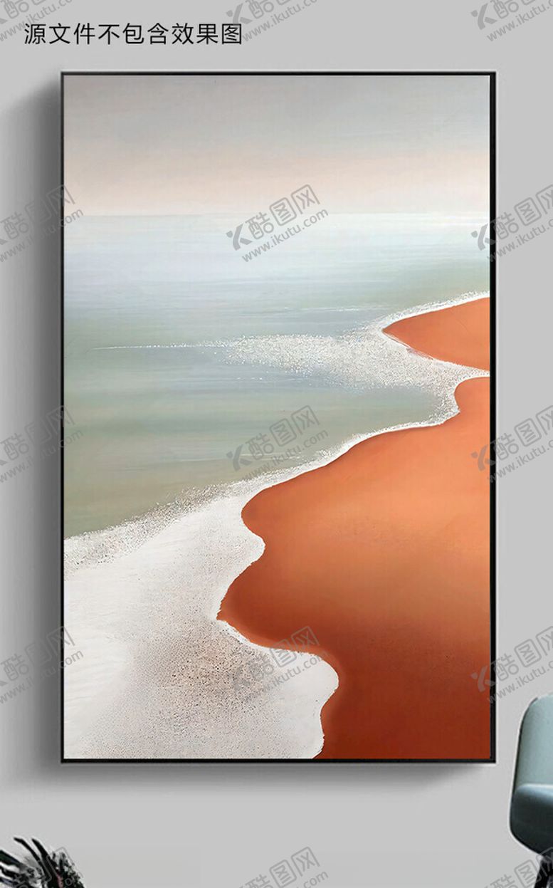 编号：91971301310146225312【酷图网】源文件下载-现代抽象大海油画玄关装饰画