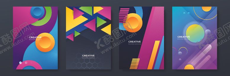 编号：31296810311626465987【酷图网】源文件下载-多彩几何抽象艺术背景图