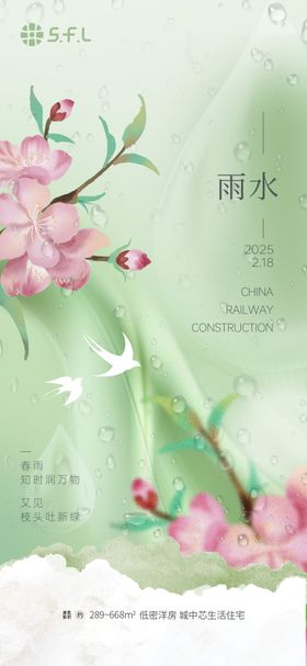 雨水传统节气海报