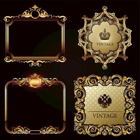 金色华丽装饰边框集合