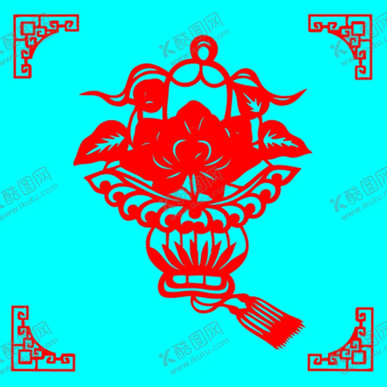 编号：57239809180731575809【酷图网】源文件下载-花篮剪纸