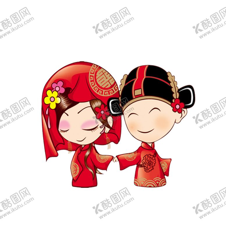 编号：40825304200425119130【酷图网】源文件下载-卡通新郎新娘