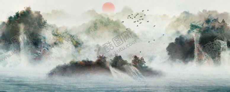 编号：15039806301119272210【酷图网】源文件下载-水墨山水