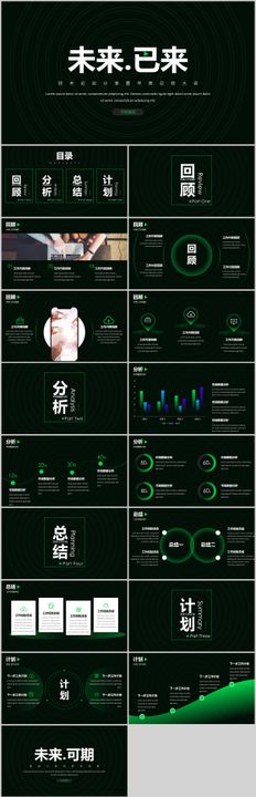 暗黑科技年终总结绿色PPT