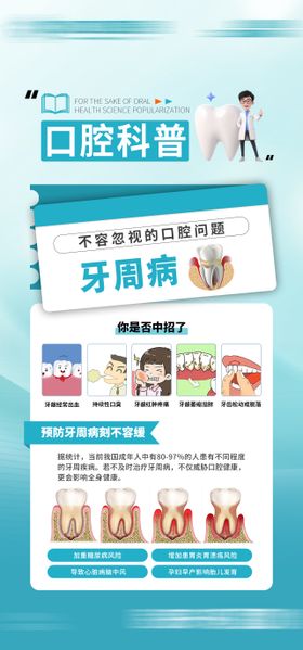 蓝色口腔科普海报