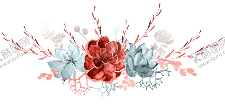 编号：69812111011728553299【酷图网】源文件下载-水彩植物花朵装饰