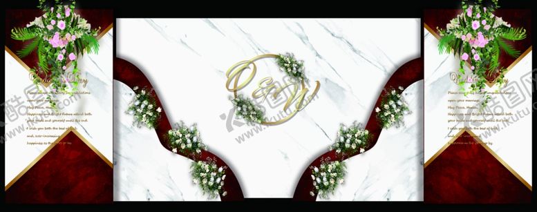 编号：85274510280424529905【酷图网】源文件下载-红白色婚礼设计图片