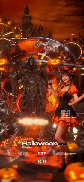 酒吧夜店美女万圣节