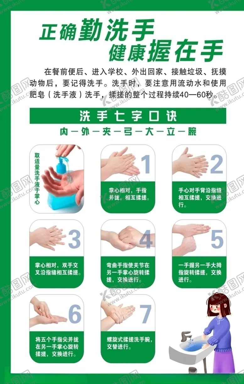编号：84305806261105288047【酷图网】源文件下载-正确洗手洗手步骤洗手七步骤