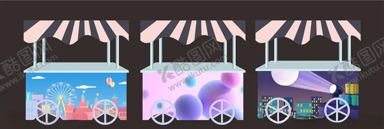 编号：86542309120602007001【酷图网】源文件下载-移动车位花车推车