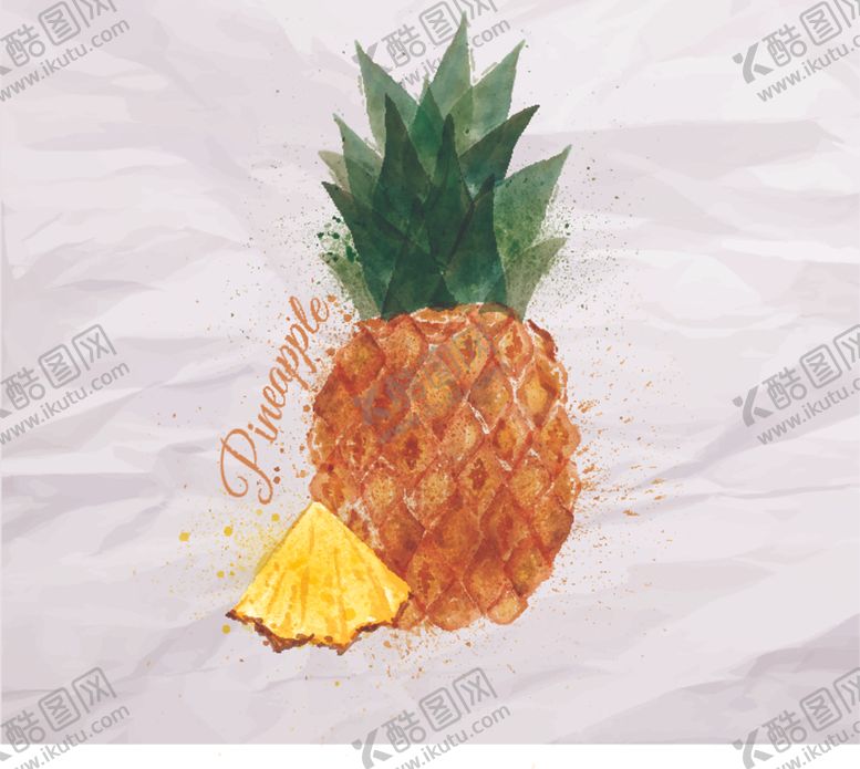 编号：30857810251353374543【酷图网】源文件下载-泼墨水彩水果插画