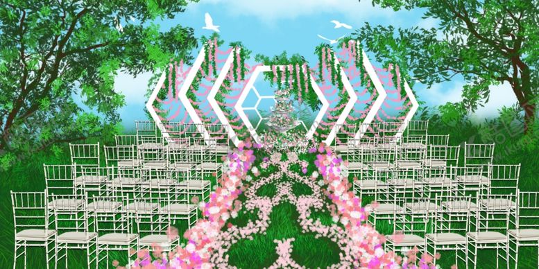 编号：43231109241306069675【酷图网】源文件下载-几何简约森系婚礼