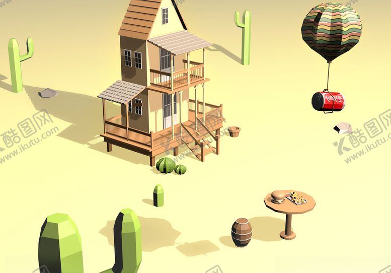 编号：44371710302325505762【酷图网】源文件下载-低多边形效果图