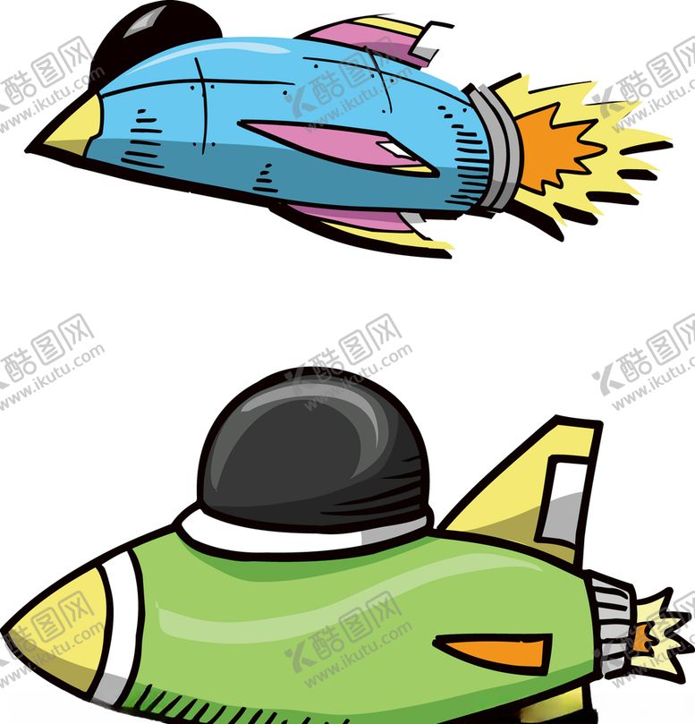 编号：63361709132236474516【酷图网】源文件下载-卡通宇宙飞船儿童火箭手绘插画