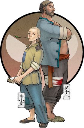 漫画人物插画合层