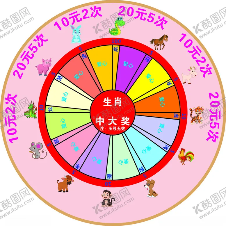 编号：45987102270605256753【酷图网】源文件下载-幸运转盘抽奖转盘12生肖转