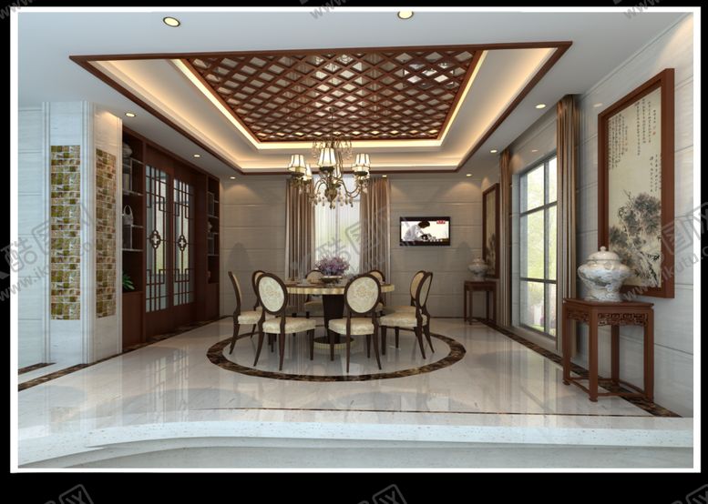 编号：33959009270940016974【酷图网】源文件下载-中式餐厅效果图