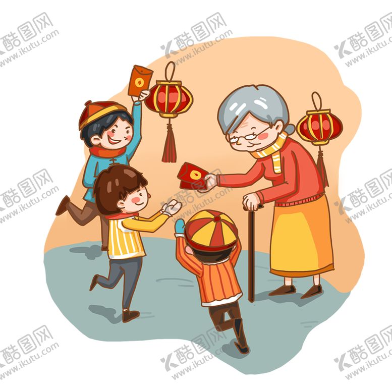 编号：56961212080410553394【酷图网】源文件下载-奶奶发红包
