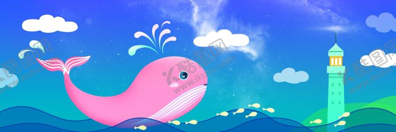 编号：42690610210158519365【酷图网】源文件下载-清新鲸鱼星空大海装饰画