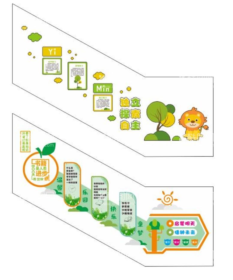 编号：36256712021839011973【酷图网】源文件下载-学校楼梯文化墙