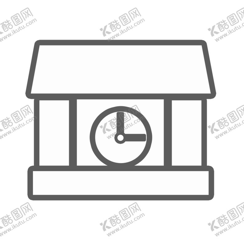 编号：53325507080351495839【酷图网】源文件下载-简笔风时钟的房子图标