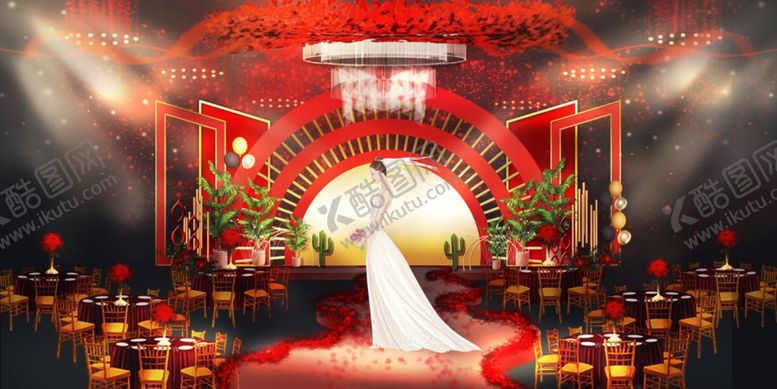 编号：47034810140548026153【酷图网】源文件下载-红色婚礼设计背景图片