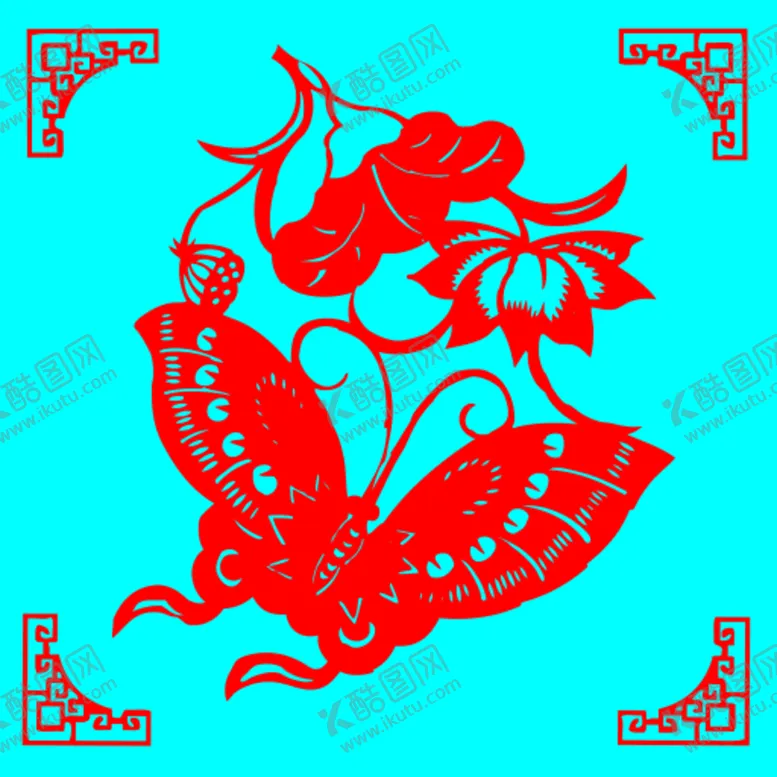 编号：17530909272155090481【酷图网】源文件下载-蝶恋花剪纸