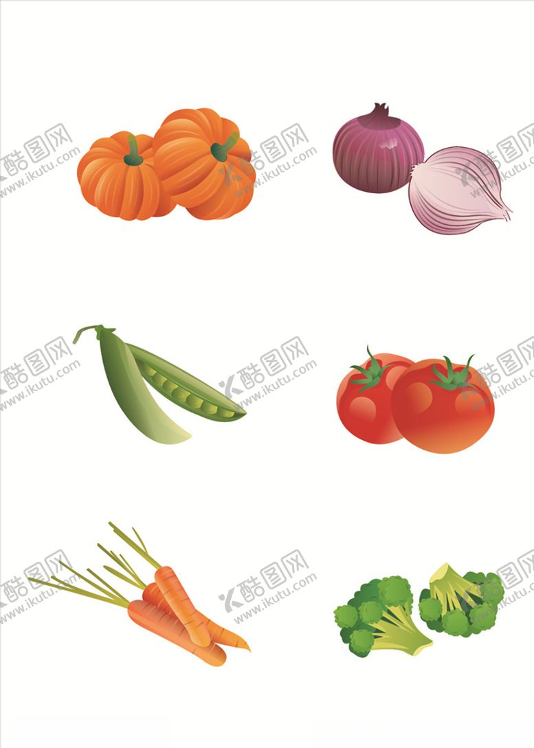 编号：49504010201814582192【酷图网】源文件下载-矢量卡通蔬菜元素套图