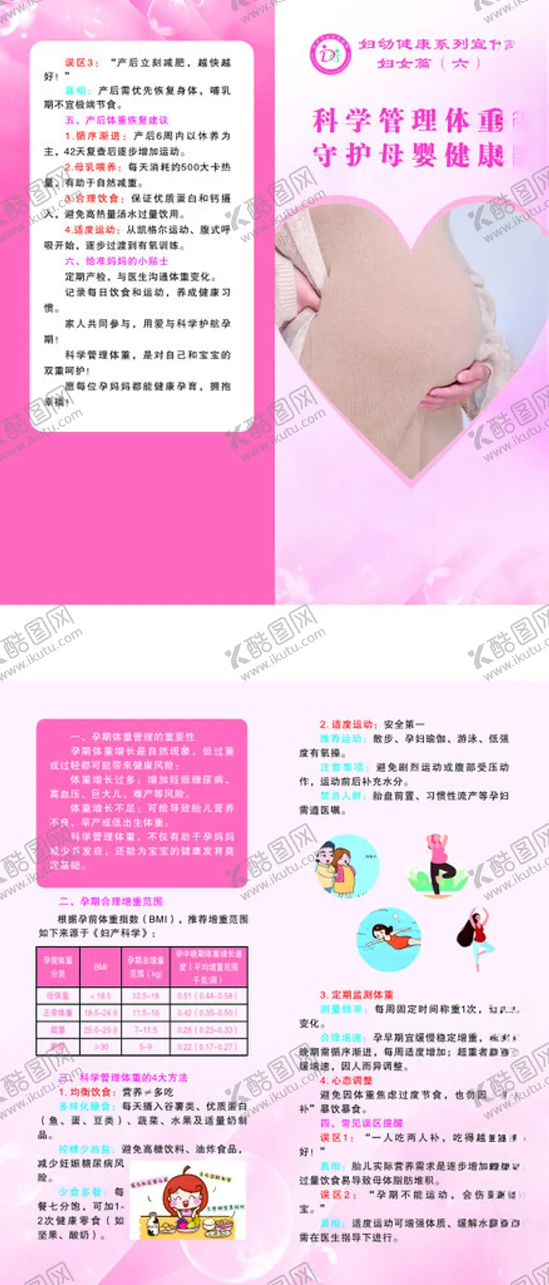 编号：10979709151909502312【酷图网】源文件下载-孕妇体重折页