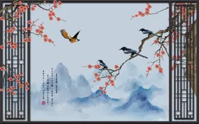 山水画装饰国分层大图