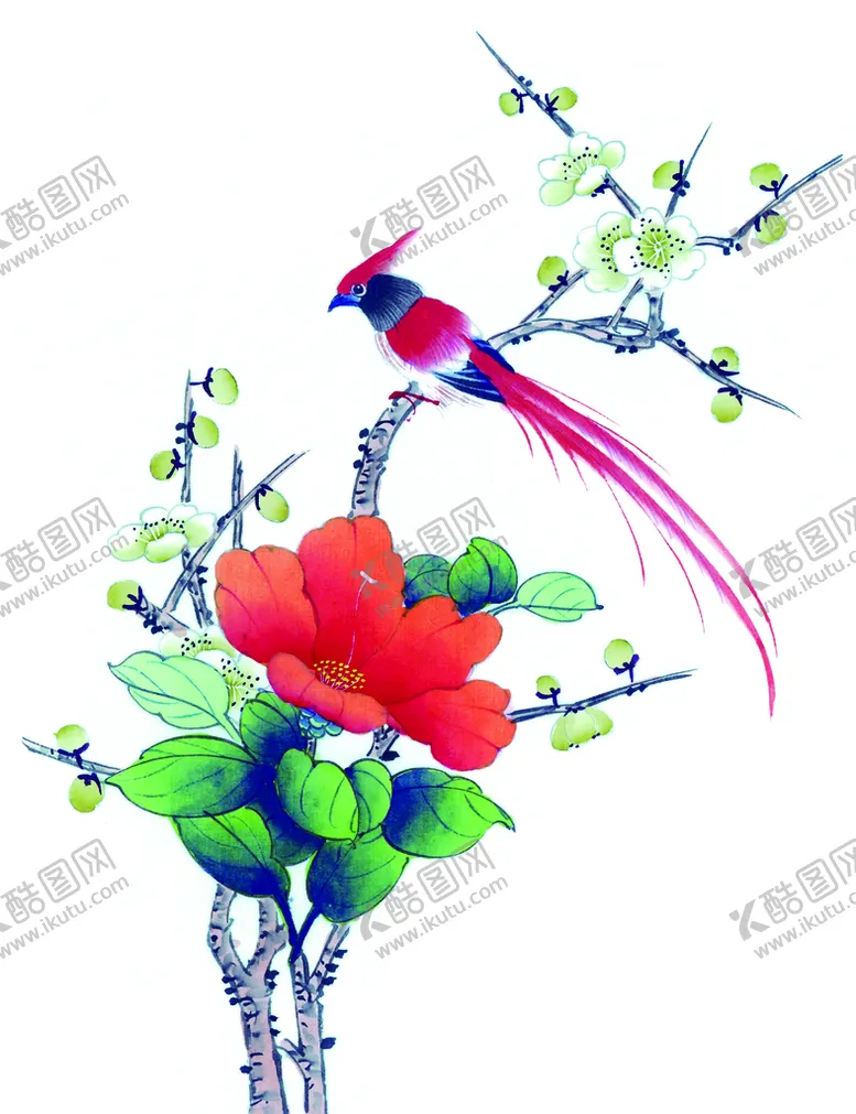 编号：12442010182029182354【酷图网】源文件下载-牡丹花鸟画 