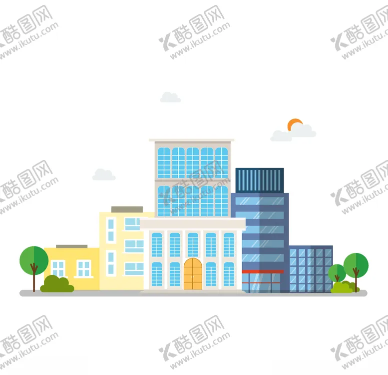编号：31066207062120426095【酷图网】源文件下载-矢量手绘卡通建筑