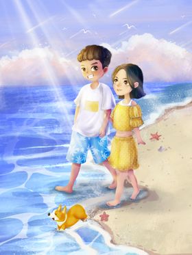 520情人节插画海报