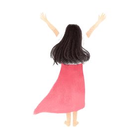 彩绘人物背影