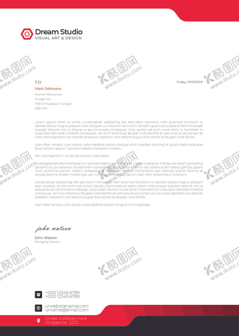 编号：13712609151212207915【酷图网】源文件下载-商务信笺模板