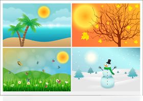 四季风景插画