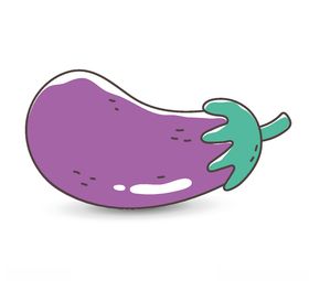 手绘茄子