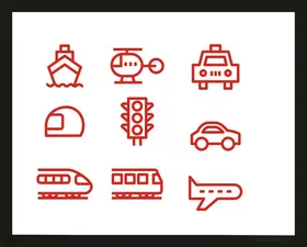 交通工具图标素材识元素