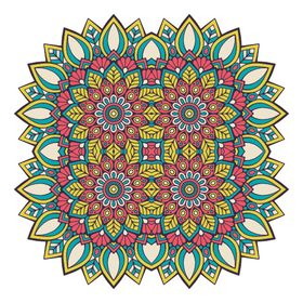 民族风复古曼陀罗花纹刺绣团花纹