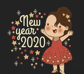 可爱新年女子