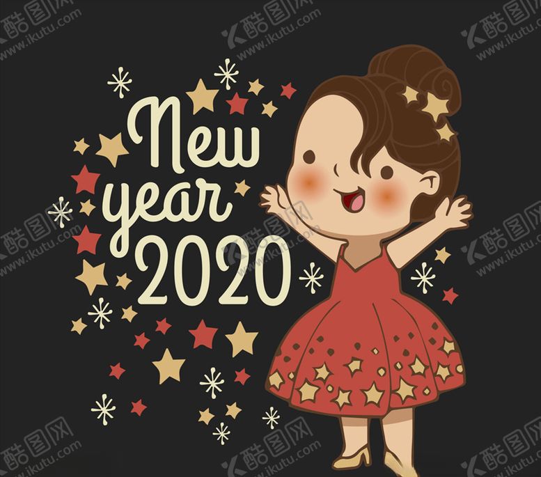 编号：41636907071743144254【酷图网】源文件下载-可爱新年女子