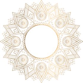 金色复古花纹透明底免抠图典背景杂案样式